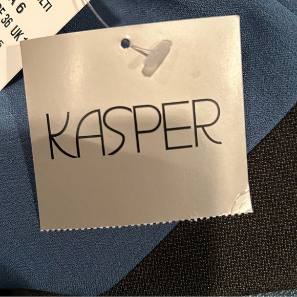 Kasper Colorblock Sheath Dress Grey Frost Blue Size 6 Sleeveless NWT Office - Picture 8 of 11